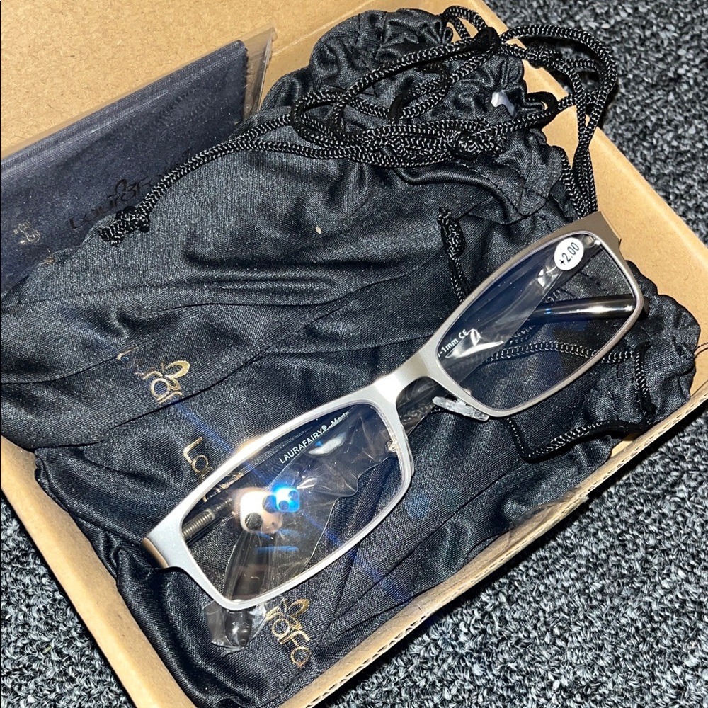 Laura fairy Silver Eyewear with Black Pouch glasses